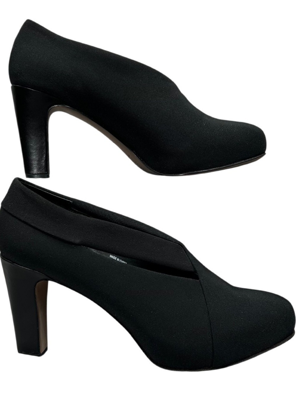 Eileen Fisher Black Vero Cuoio Stretchy Cut Out Slip-On Pumps Shoes Size 5.5